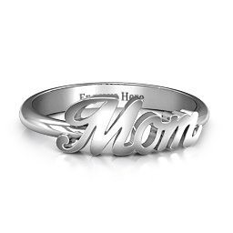 All About Mom Name Ring in 925 Sterling Silver