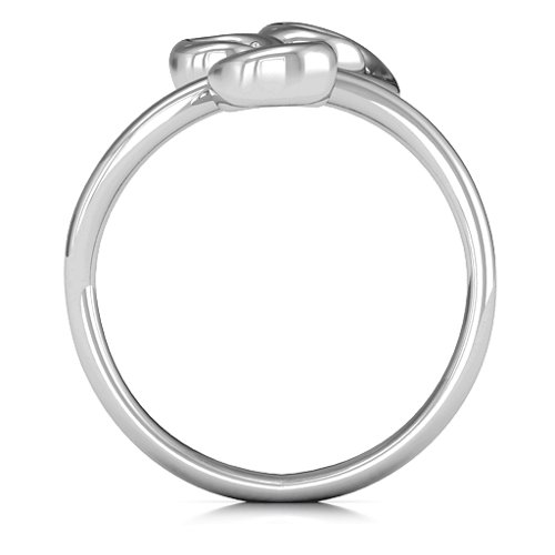 Whimsical Waves 3-Stone Ring – Sterling Silver with Cubic Zirconia