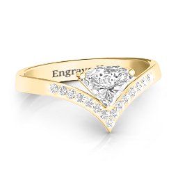Modern Magic Ring in 10K Solid Yellow Gold with White Premium Zirconia