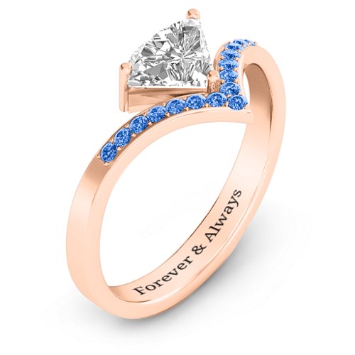 Modern Magic Ring – 10K Rose Gold with White Premium Zirconia and Fancy Blue Premium Zirconia