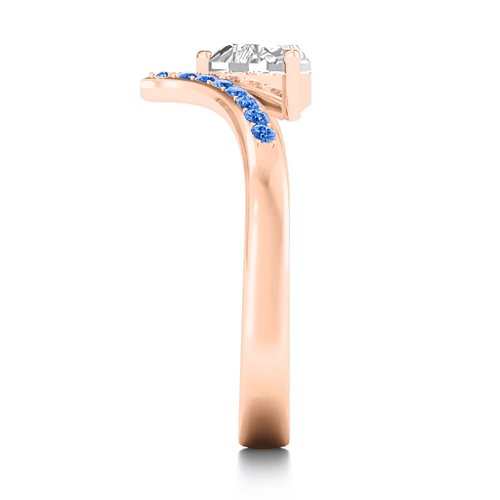 Modern Magic Ring – 10K Rose Gold with White Premium Zirconia and Fancy Blue Premium Zirconia