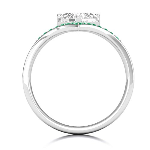 Modern Magic Ring – Sterling Silver with White Premium Zirconia and Green Premium Zirconia