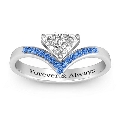 Modern Magic Ring – Sterling Silver with White Premium Zirconia and Fancy Blue Premium Zirconia
