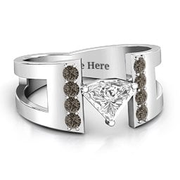 Contemporary Cutout Ring With Accents
