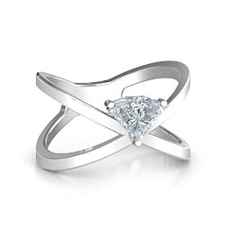 Statement Of Style Crossover Ring in 925 Sterling Silver