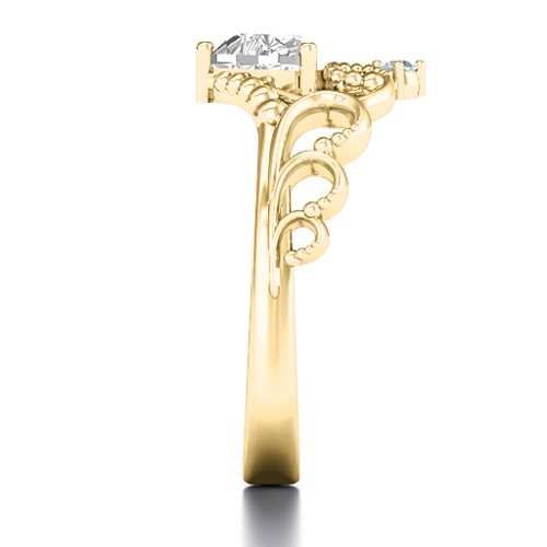 Dreams Do Come True Tiara Ring – 10K Yellow Gold with White Premium Zirconia and Cubic Zirconia