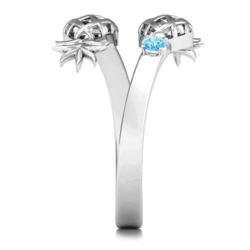 Pineapple Passion Wraparound Ring – Sterling Silver with Blue Topaz