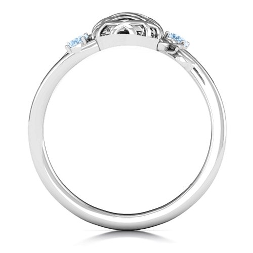 Pineapple Passion Wraparound Ring – Sterling Silver with Aquamarine