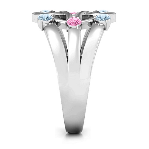 Celtic Celebration Ring – Sterling Silver with Aquamarine and Pink Tourmaline