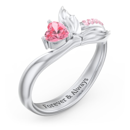 Mystical Mermaid Ring – Sterling Silver with Pink Tourmaline and Fancy Pink Premium Zirconia