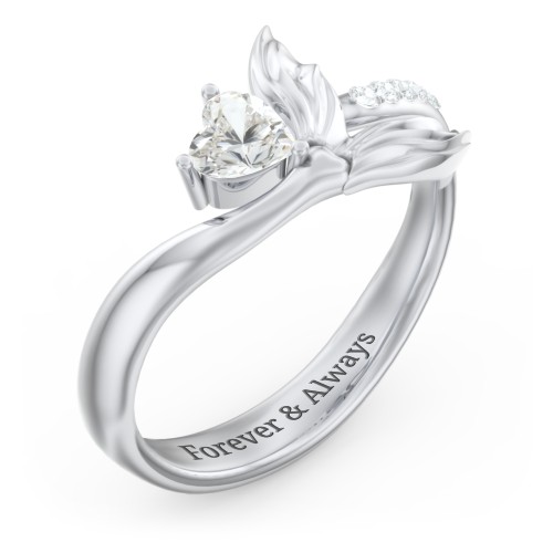 Mystical Mermaid Ring – Sterling Silver with Cubic Zirconia and White Premium Zirconia