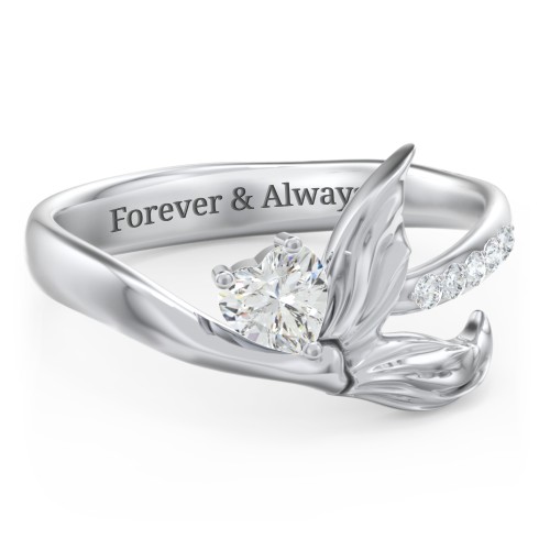 Mystical Mermaid Ring – Sterling Silver with Cubic Zirconia and White Premium Zirconia