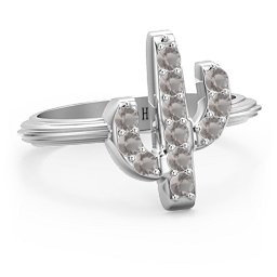 Chic In Cactus Ring in 925 Sterling Silver with Smokey Quartz