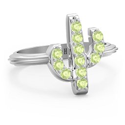 Chic In Cactus Ring in 925 Sterling Silver with Peridot