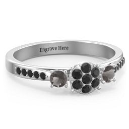 Trinity Cluster Ring with Birthstones and Accents