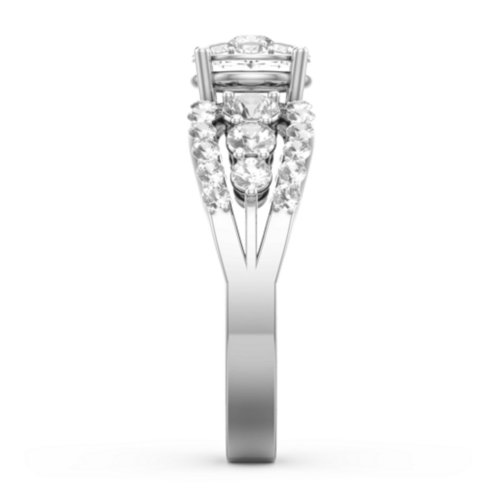 Andromeda Round Cluster Ring – Sterling Silver with Lab Diamond, Cubic Zirconia, and White Premium Zirconia