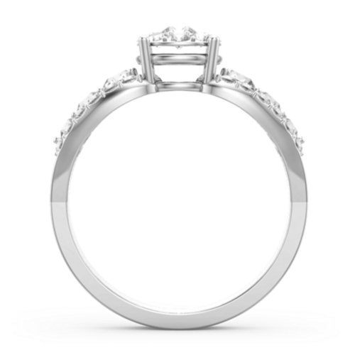 Andromeda Round Cluster Ring – Sterling Silver with Lab Diamond, Cubic Zirconia, and White Premium Zirconia