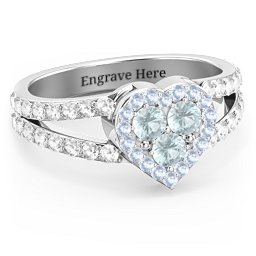 Written in the Stars Heart Cluster Ring