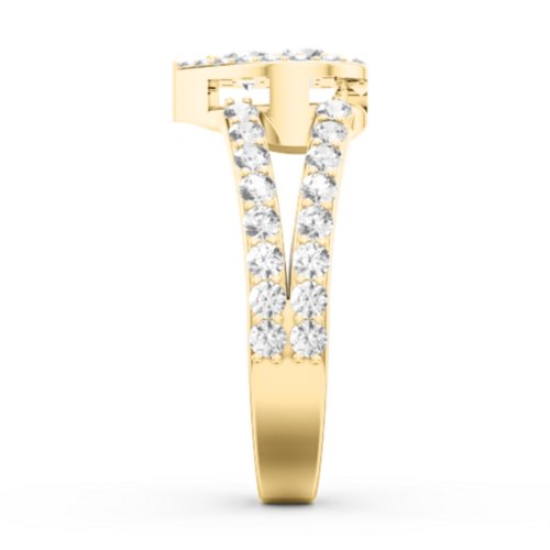 Written in the Stars Heart Cluster Ring – 18K Gold Plated Silver with Cubic Zirconia and White Premium Zirconia
