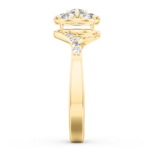 Ariel Round Cluster Ring – 10K Yellow Gold with Cubic Zirconia and White Premium Zirconia