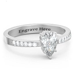 Fancy Pear Shape Ring with Accent band