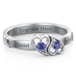Shape of My Heart Ring in 925 Sterling Silver with Blue Sapphire