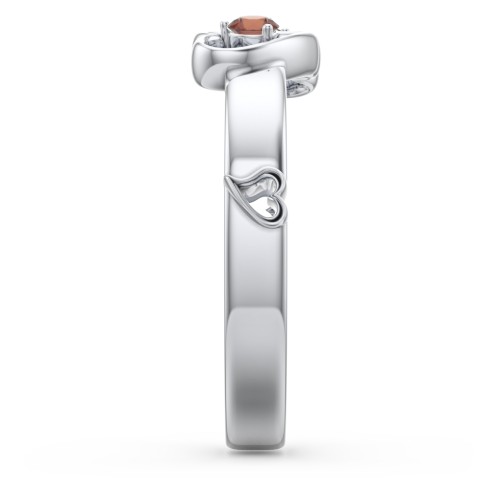 Shape of My Heart Ring – Sterling Silver with Garnet