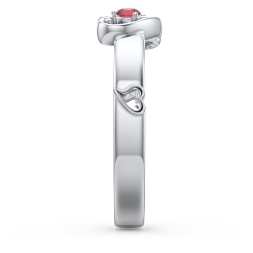 Shape of My Heart Ring – Sterling Silver with Garnet