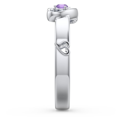 Shape of My Heart Ring – Sterling Silver with Amethyst