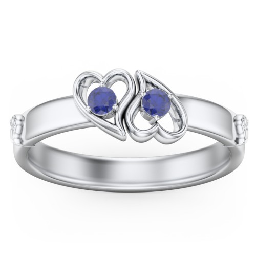 Shape of My Heart Ring – Sterling Silver with Blue Sapphire