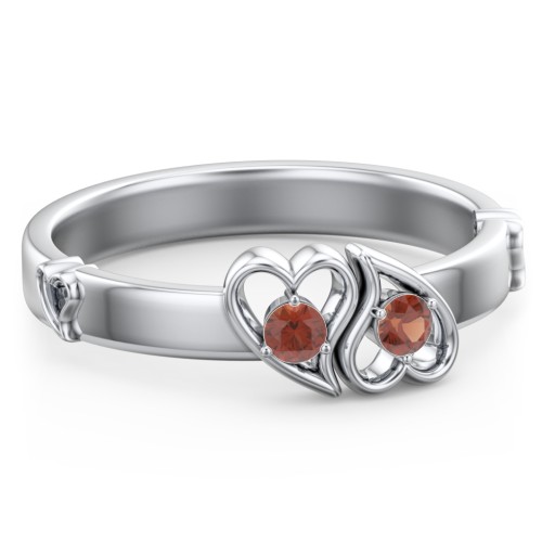 Shape of My Heart Ring – Sterling Silver with Garnet