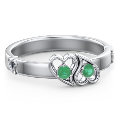 Shape of My Heart Ring – Sterling Silver with Emerald