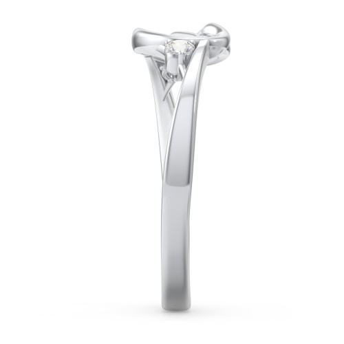 Hearts Entwined Pinky Promise Ring – Sterling Silver with Cubic Zirconia