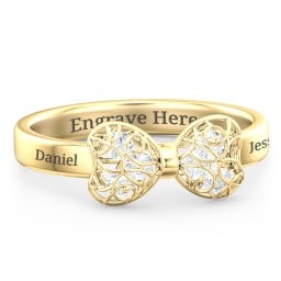 Adorable Bow Cage Ring