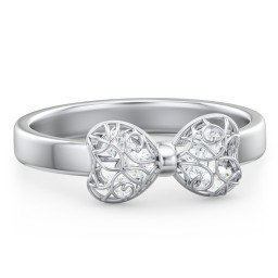 Adorable Bow Cage Ring in 925 Sterling Silver