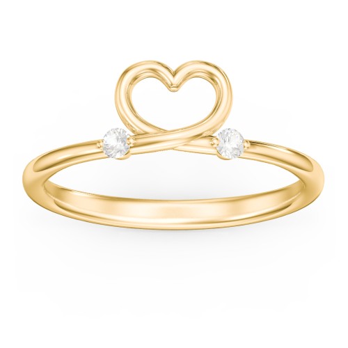 Two in Love Ring – 14K Yellow Gold with Cubic Zirconia