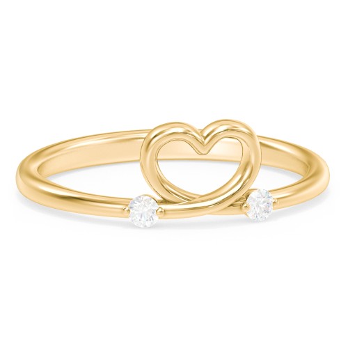 Two in Love Ring – 18K Gold Plated Silver with Lab Diamond