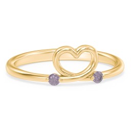 Two in Love Ring in 18K Gold Plated Silver with Alexandrite
