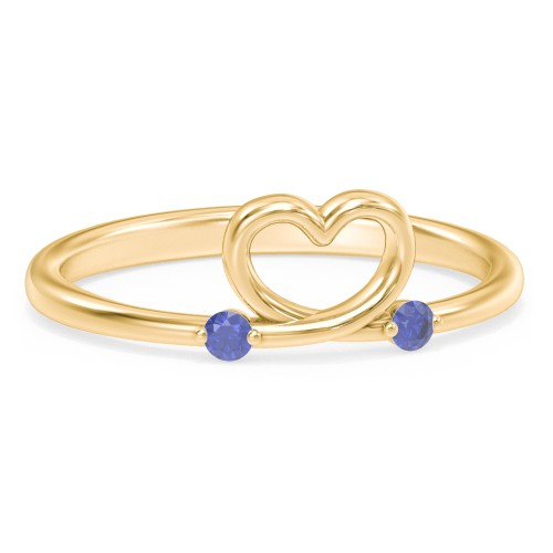 Two in Love Ring – 18K Gold Plated Silver with Blue Sapphire