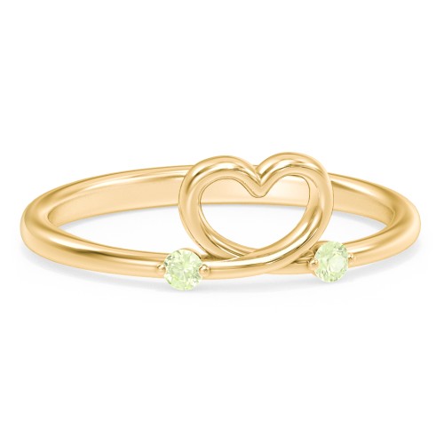 Two in Love Ring – 18K Gold Plated Silver with Peridot