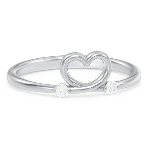 Two in Love Ring – Sterling Silver with Diamond