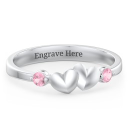 Heart-to-Heart Ring with Accent Stones