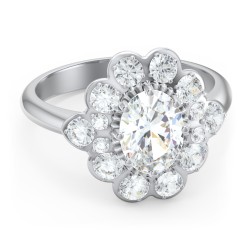 Princess in Love Ring – 10K White Gold with White Premium Zirconia and Cubic Zirconia