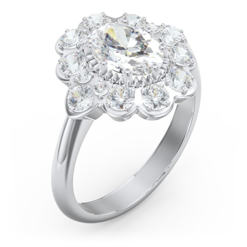 Princess in Love Ring – 10K White Gold with White Premium Zirconia and Cubic Zirconia