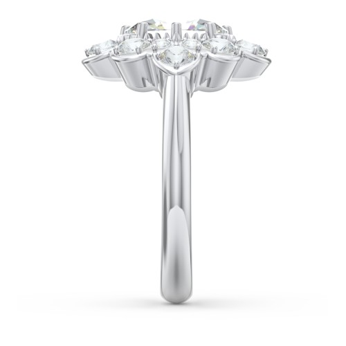 Princess in Love Ring – 10K White Gold with White Premium Zirconia and Cubic Zirconia