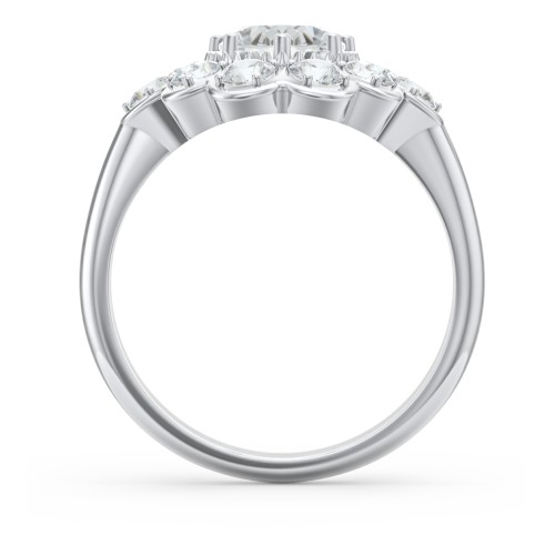 Princess in Love Ring – 10K White Gold with White Premium Zirconia and Cubic Zirconia