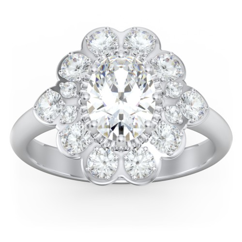 Princess in Love Ring – 10K White Gold with White Premium Zirconia and Cubic Zirconia