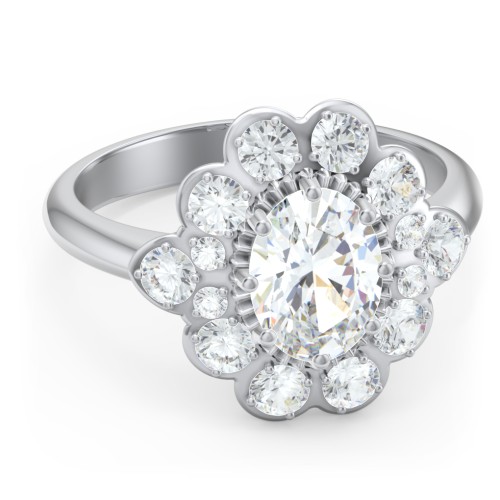 Princess in Love Ring – 10K White Gold with White Premium Zirconia and Cubic Zirconia
