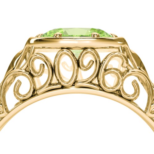 Vintage Graduation Ring – 18K Gold Plated Silver with Peridot