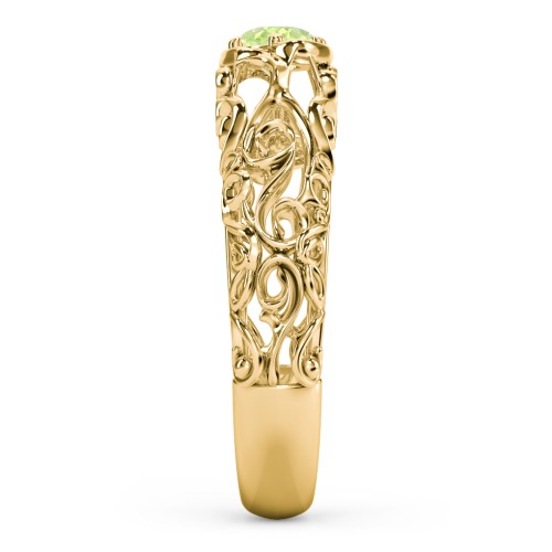 Vintage Graduation Ring – 18K Gold Plated Silver with Peridot